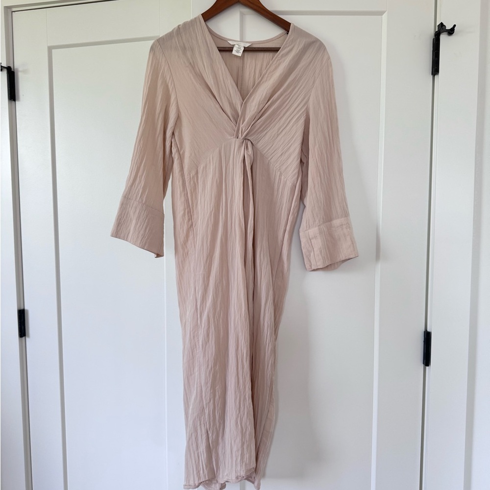 H&M Light Taupe V-Neck Dress